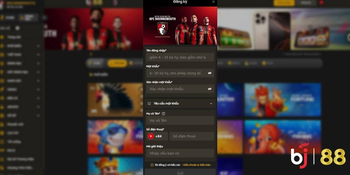 Quy định đăng ký tài khoản trong điều khoản và điều kiện BJ88